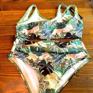 Tropical green two piece